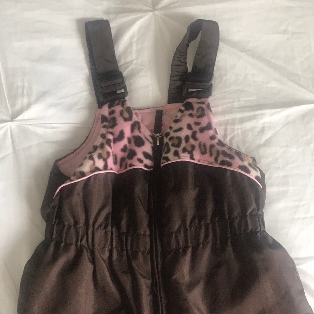 Brown/ pink snow overalls